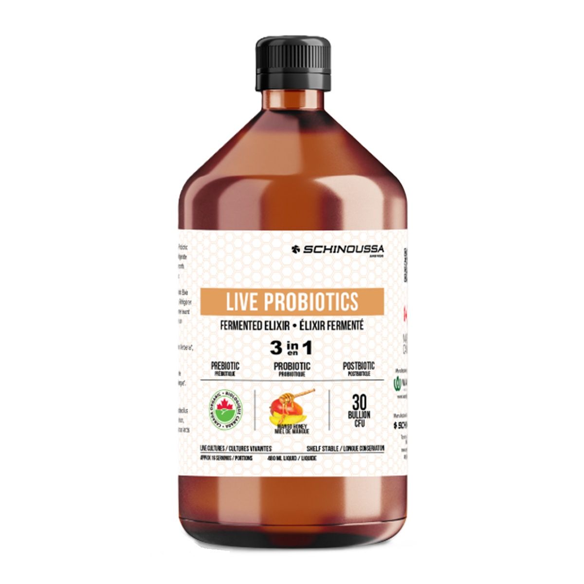 Schinoussa Live Probiotics Elixir Mango Honey 480mL