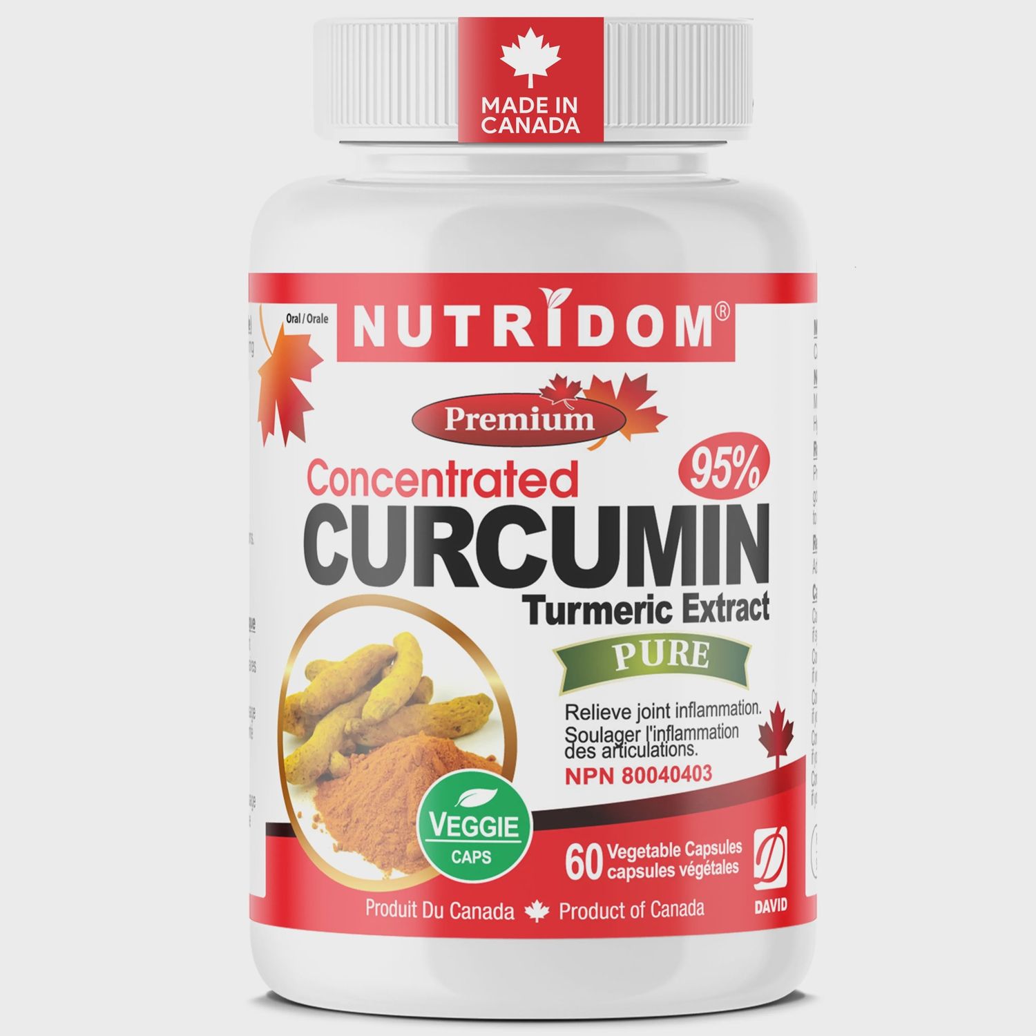 Curcumin 400mg | 95% Curcuminoids | Antioxidant | 60 Vcaps