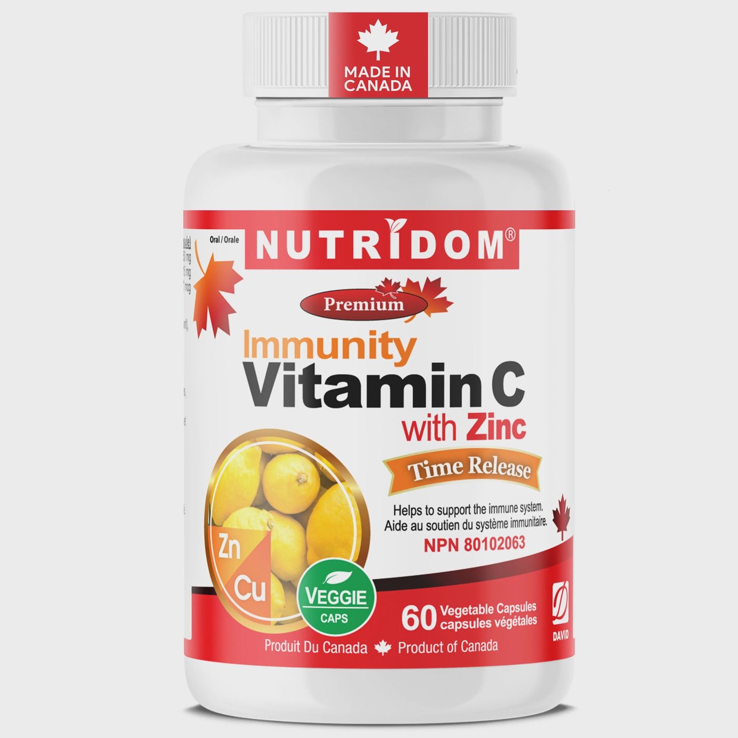 Vitamin C with Zinc and Copper | Time Release | Immune Support | 60 Capsules