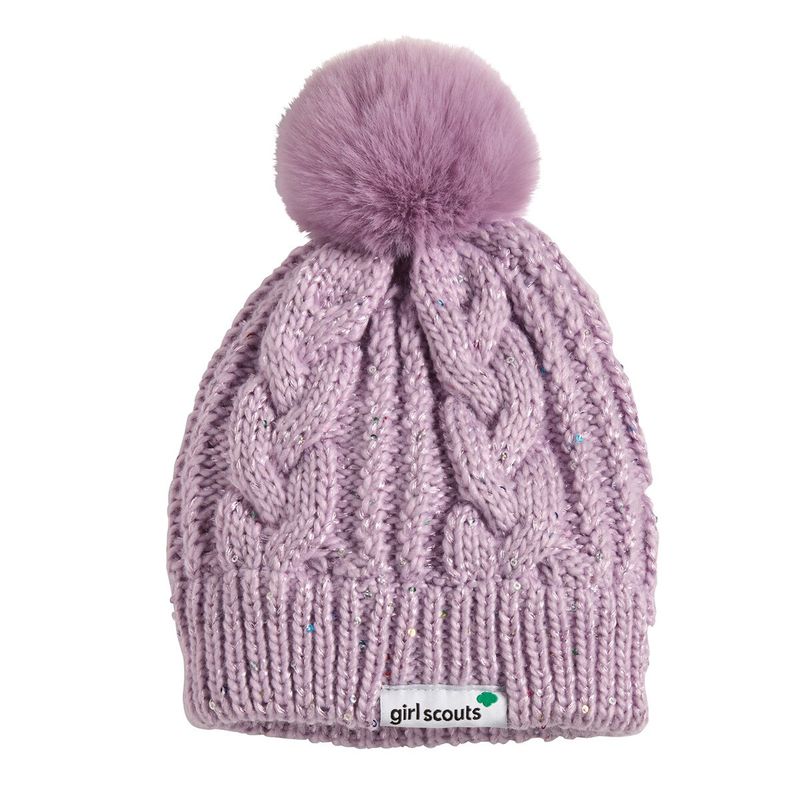 Sparkly Purple Pom Hat