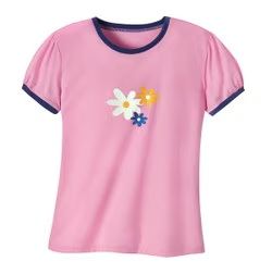 25. Daisy Puff Sleeve T-Shirt-Medium (10-12)