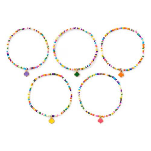 LGJ 5PK TREFOIL BEADED BRACELET