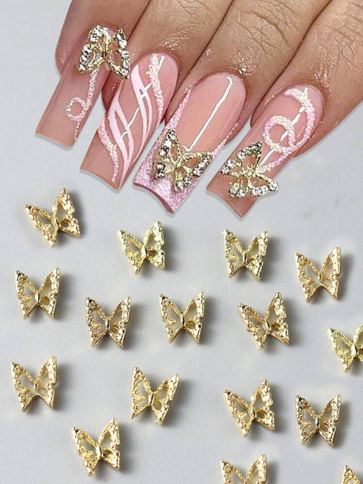 20pcs Gold Butterfly Charms