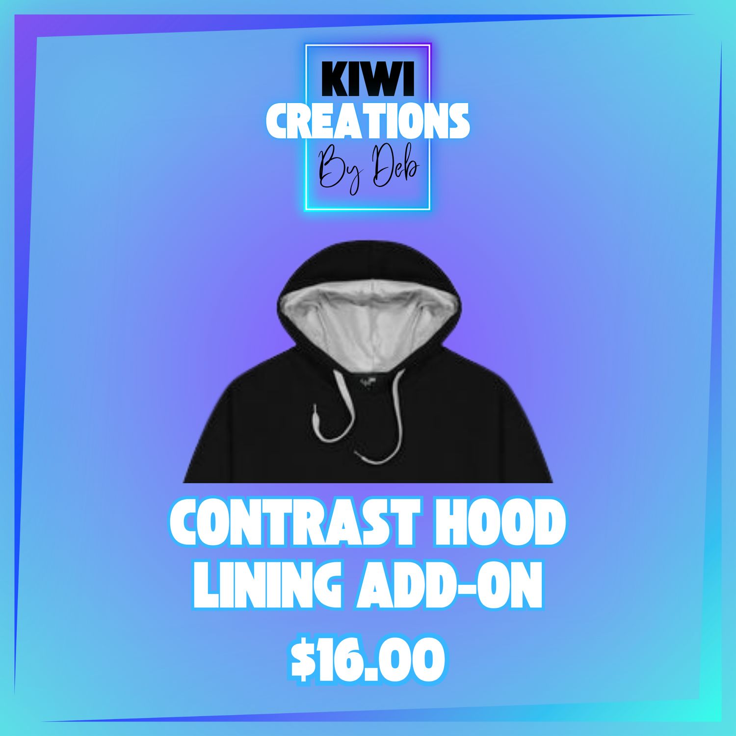 Contrast hood lining add-on