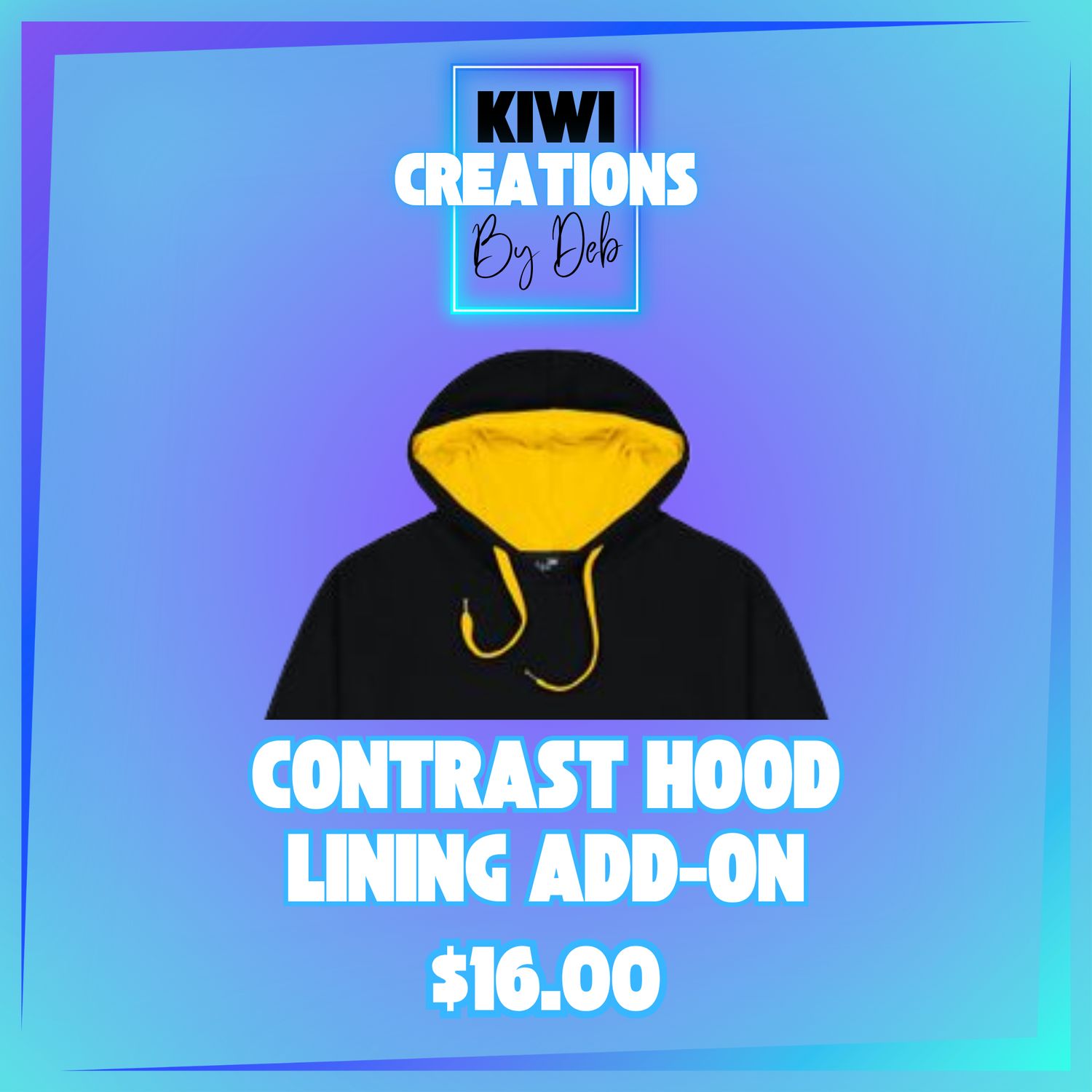 Contrast hood lining add-on