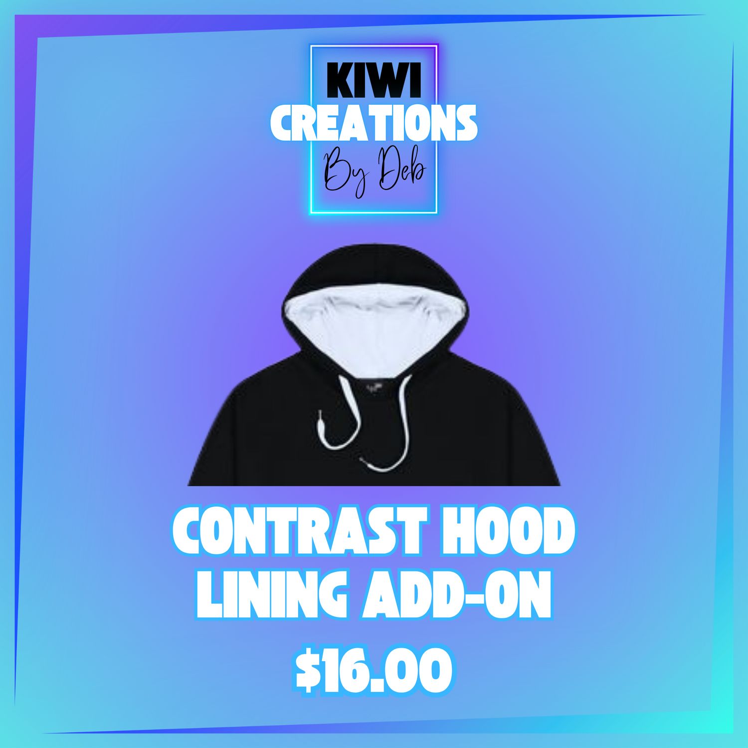 Contrast hood lining add-on