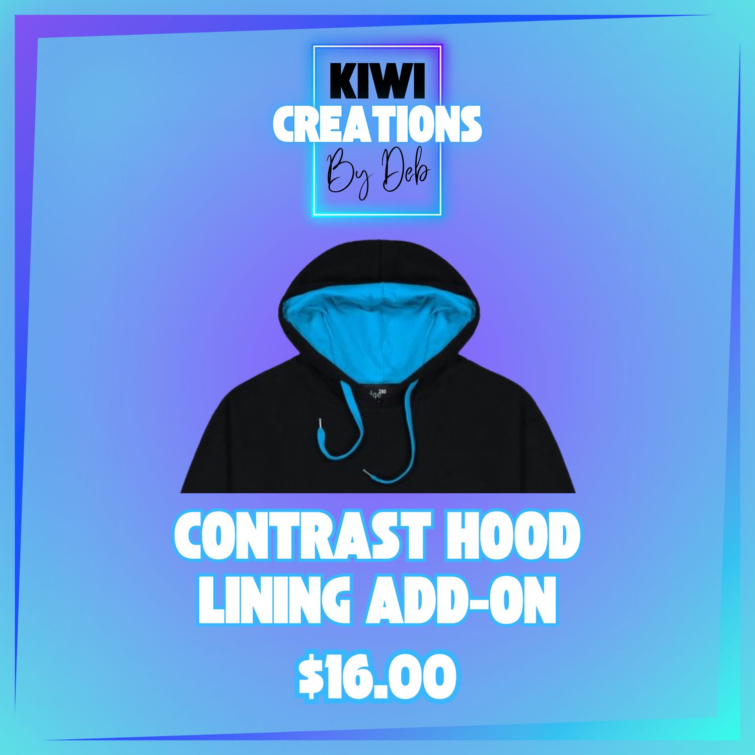 Contrast hood lining add-on