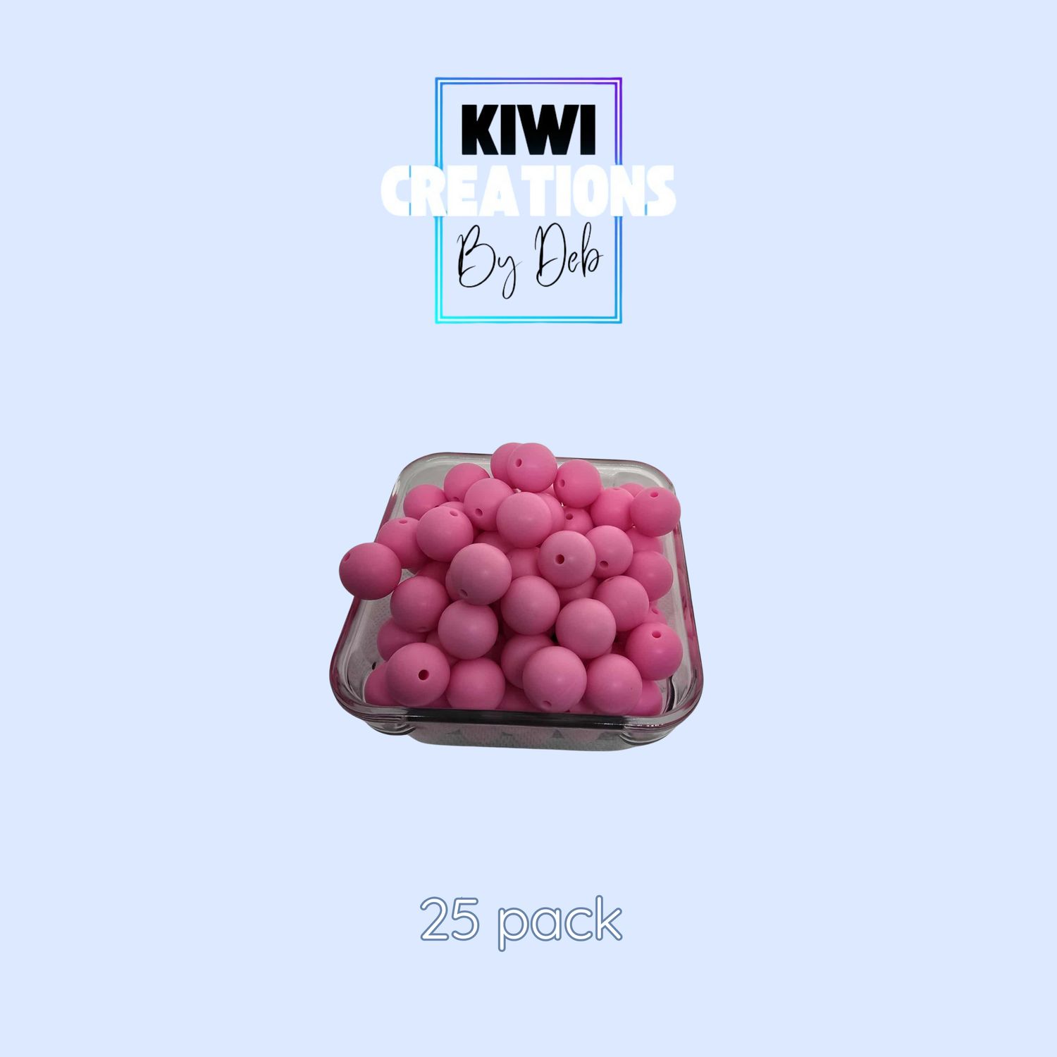 25 pack 15 mm silicone beads - Pink red