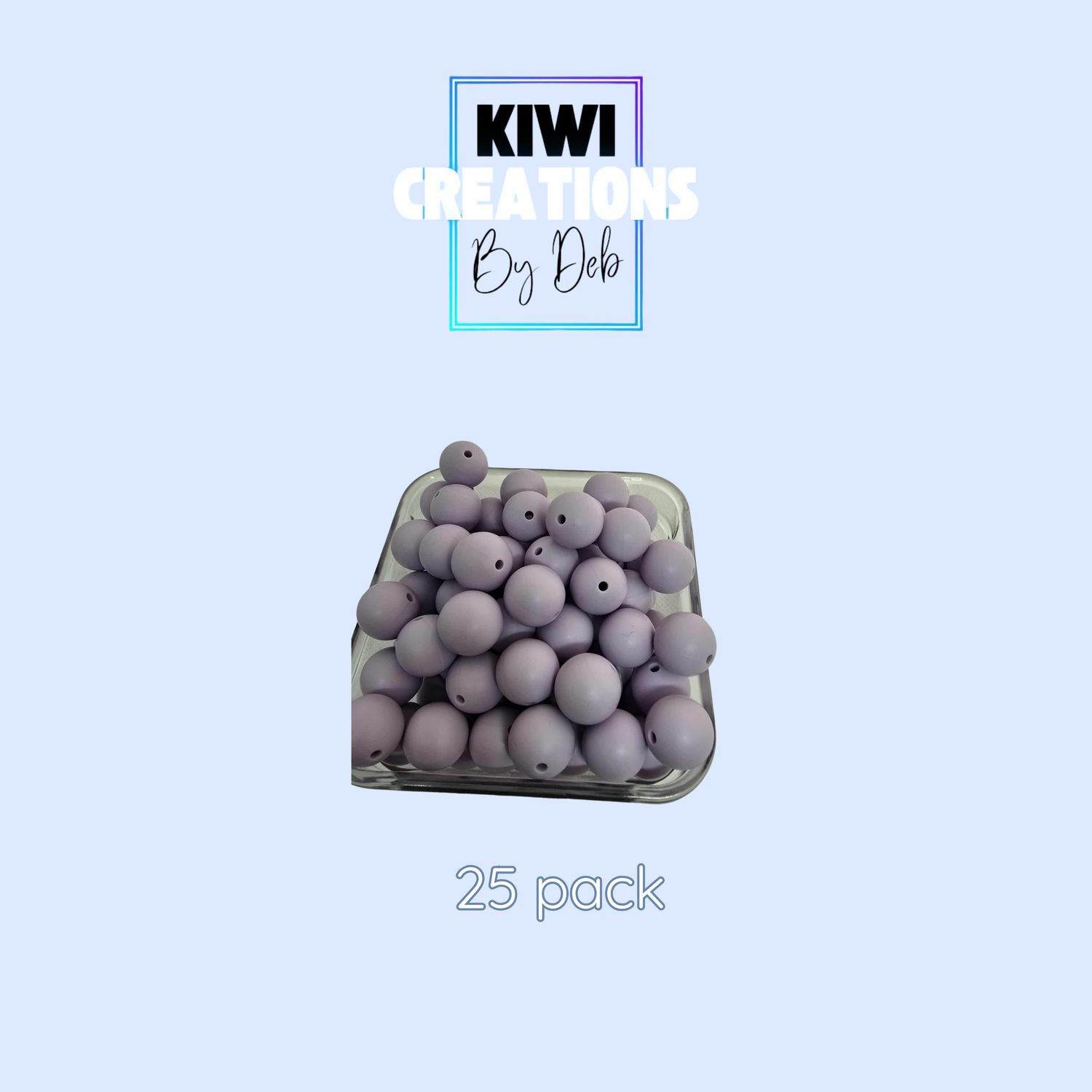 25 pack 15 mm silicone beads - Light purple