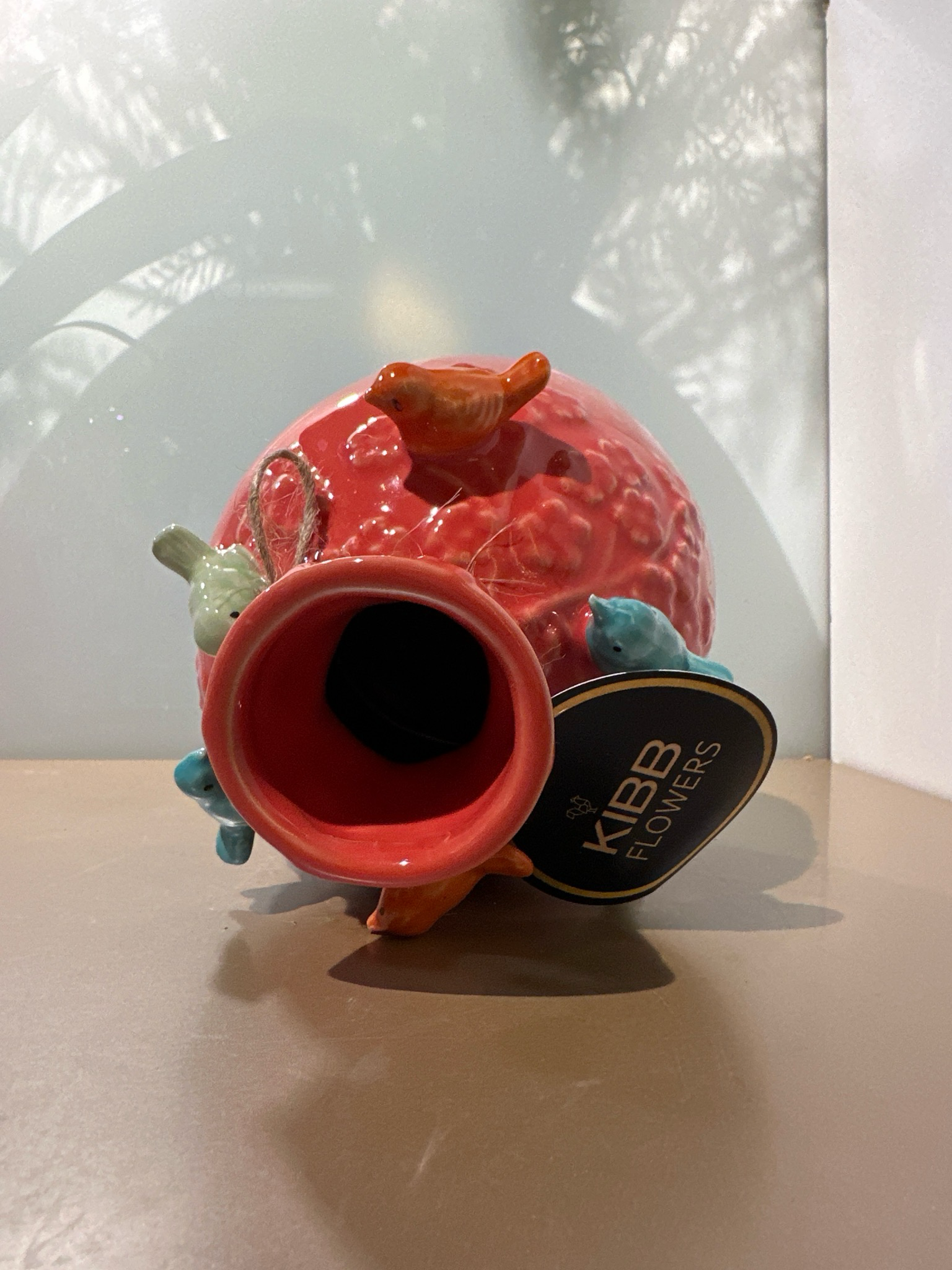 Vogel vaas koraal 16cm