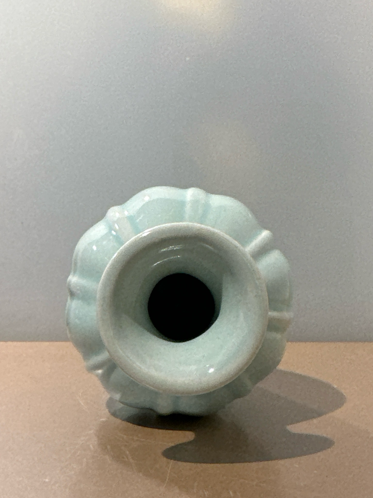 Vaasje geribeld baby blue 19cm