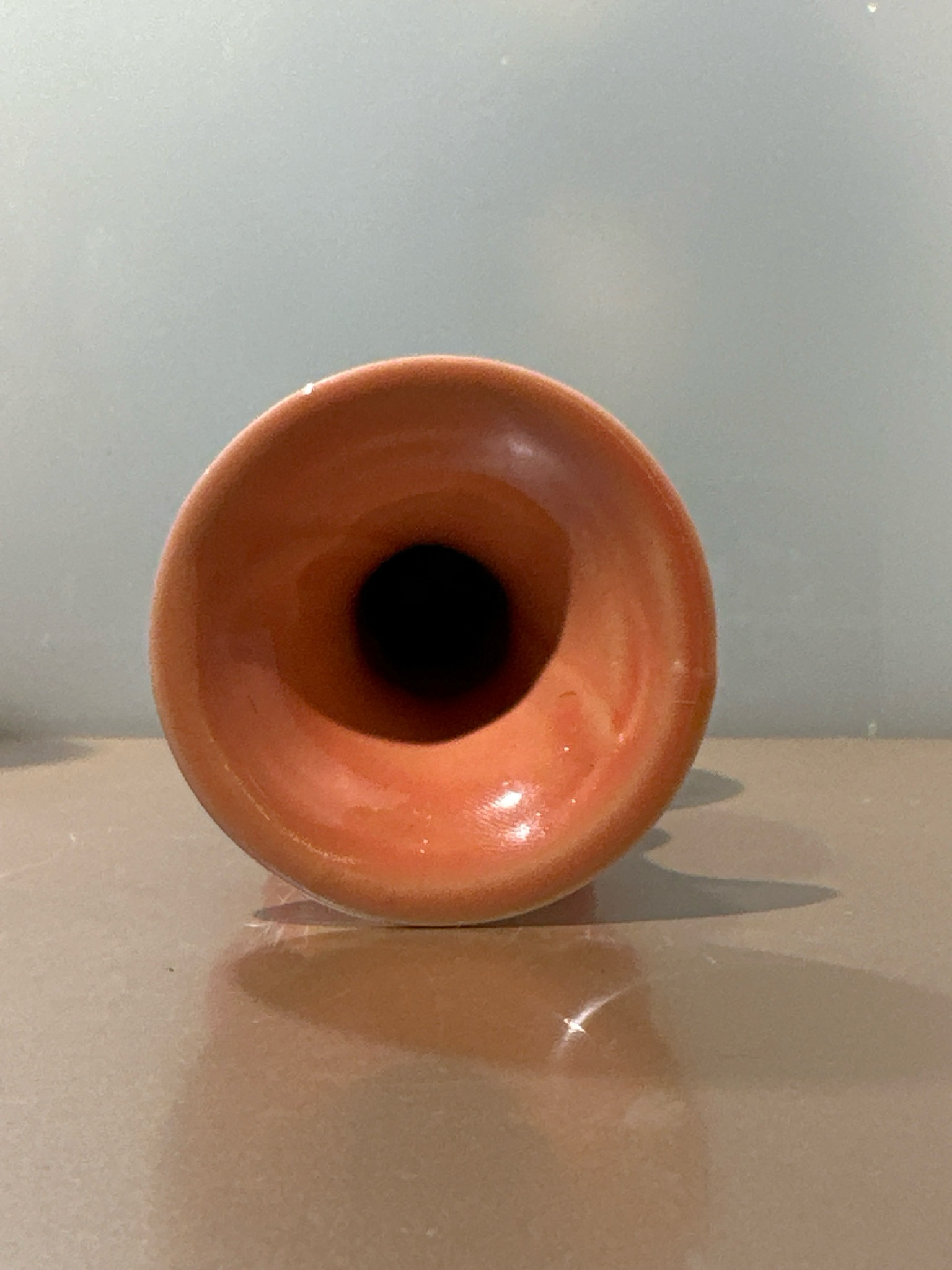 Bol vaasje zalm roze 17cm