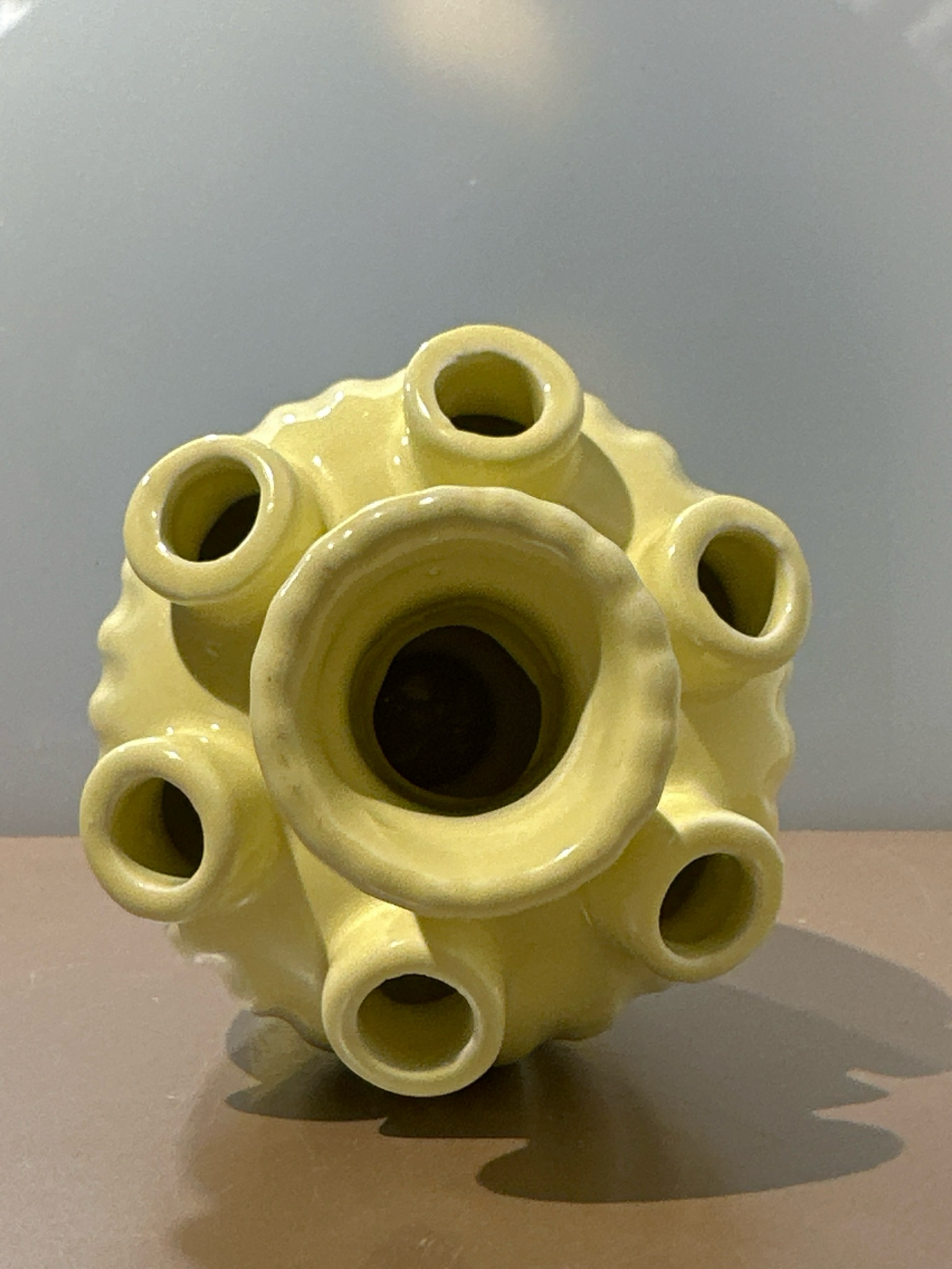 Tulpen vaasje zacht geel 19cm