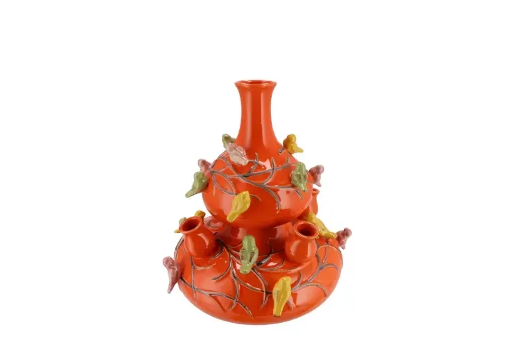 Tulpen vaas vogels oranje 25 cm