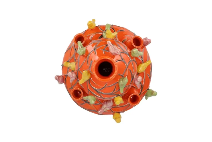 Tulpen vaas vogels oranje 25 cm