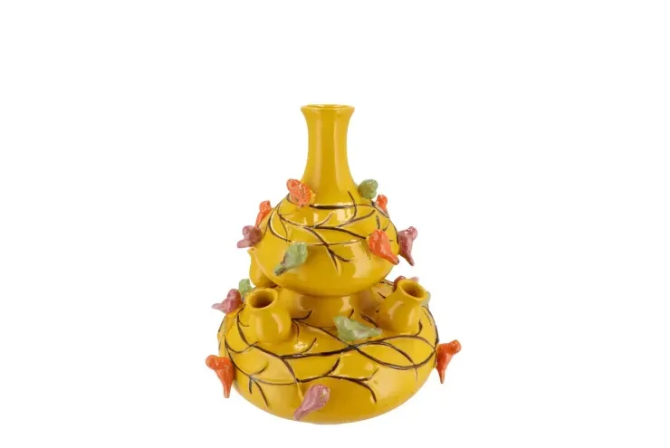 Tulpen vaas vogels geel 25 cm