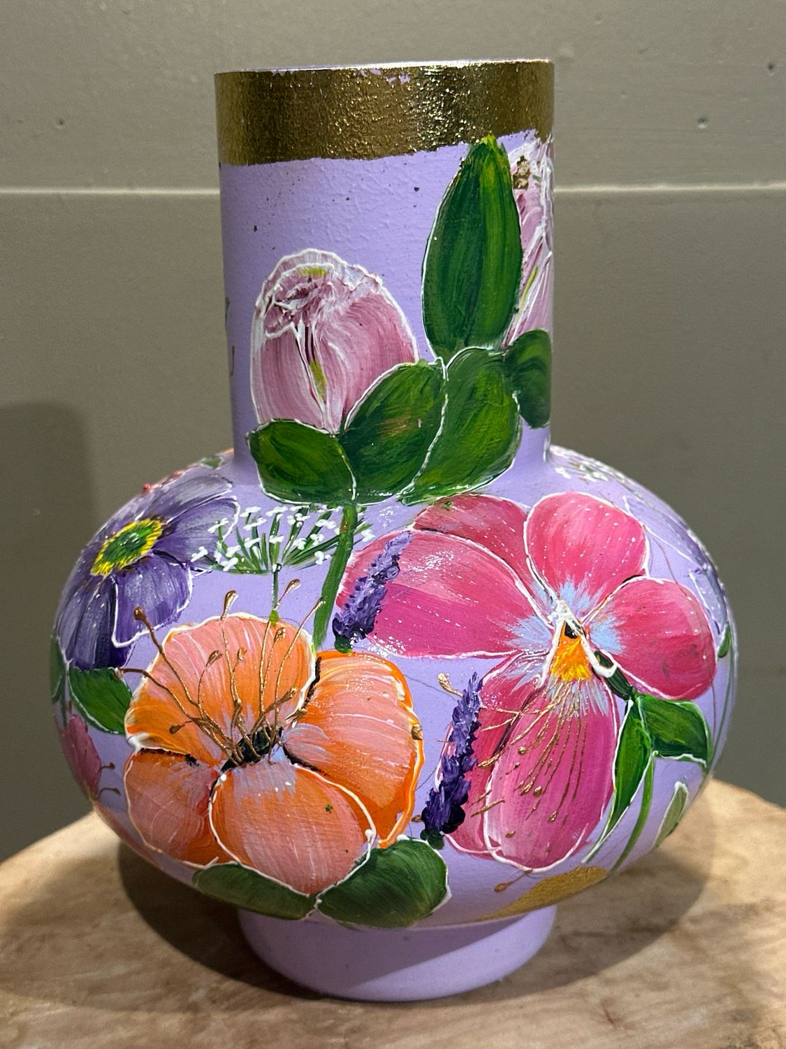 Bloemenvaas zacht paars
