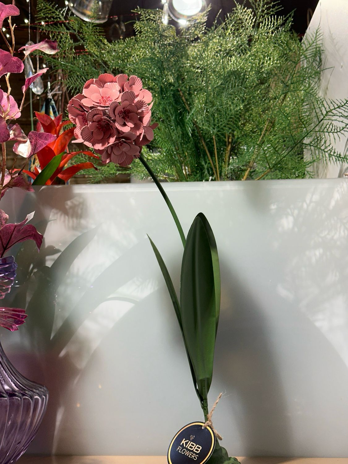 Ijzeren deco bloem Roze