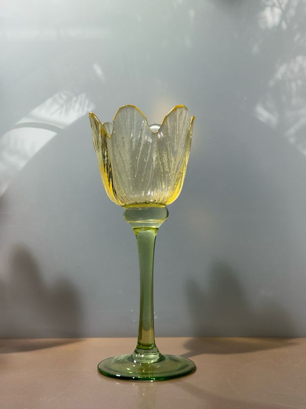 Tulpen windlicht geel