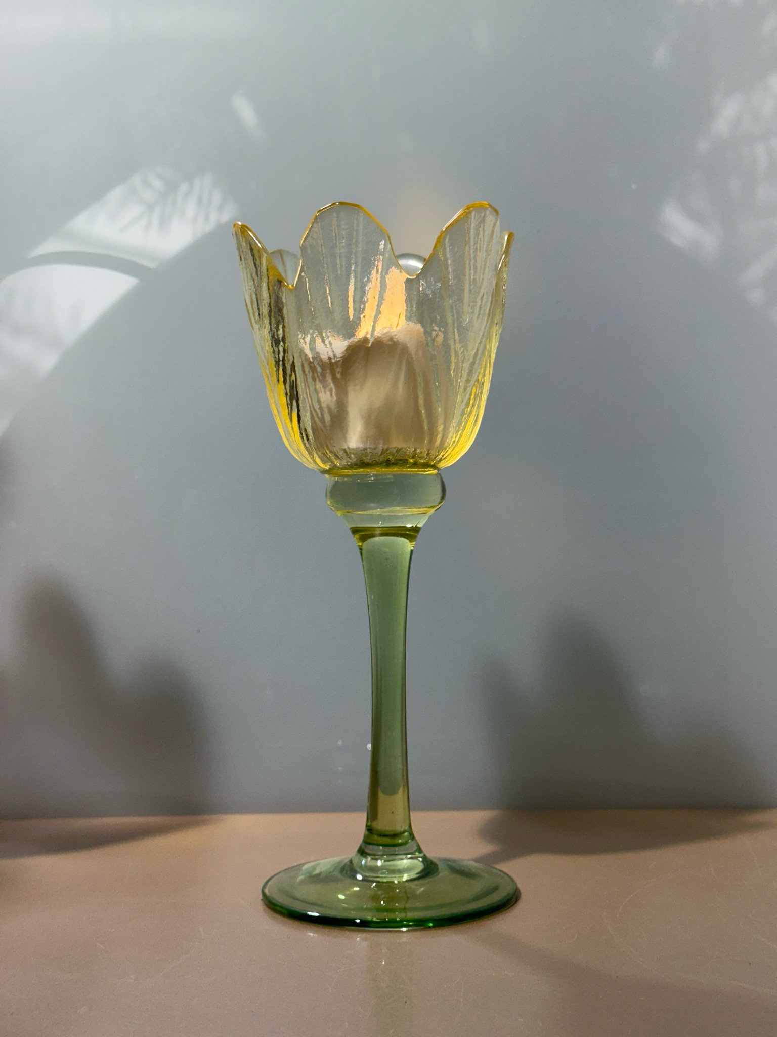 Tulpen windlicht geel
