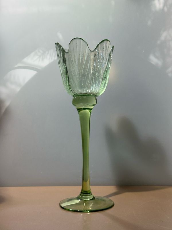 Tulpen windlicht L groen