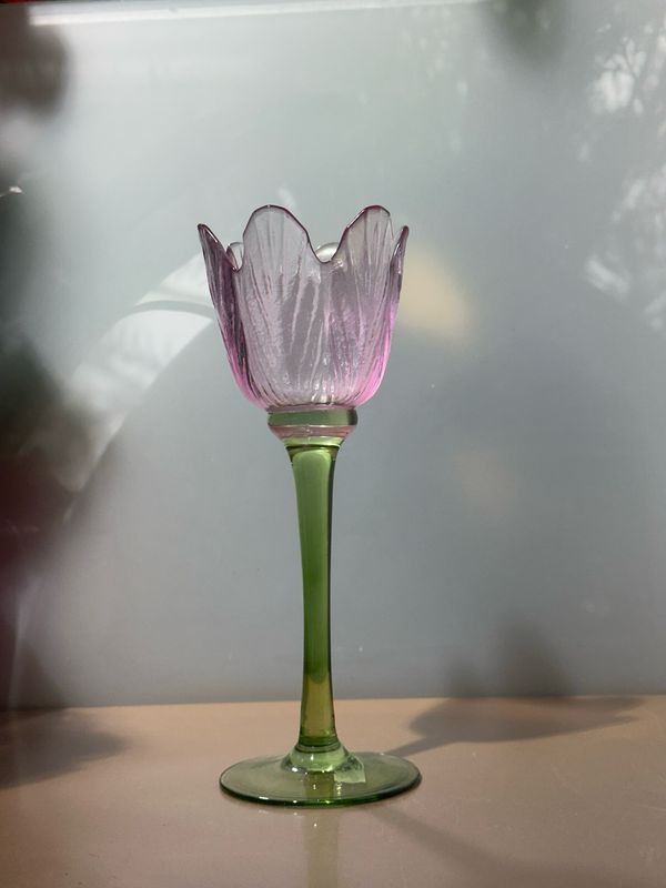 Tulpen windlicht L roze