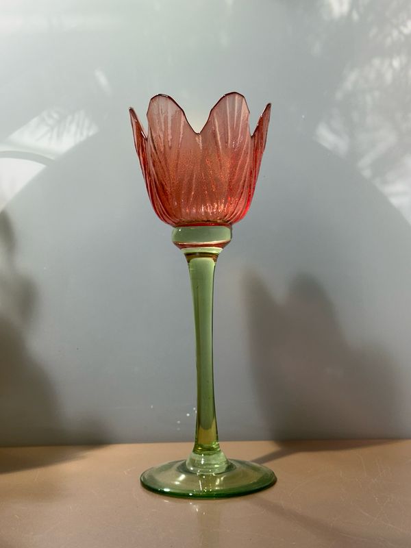 Tulpen windlicht L rood