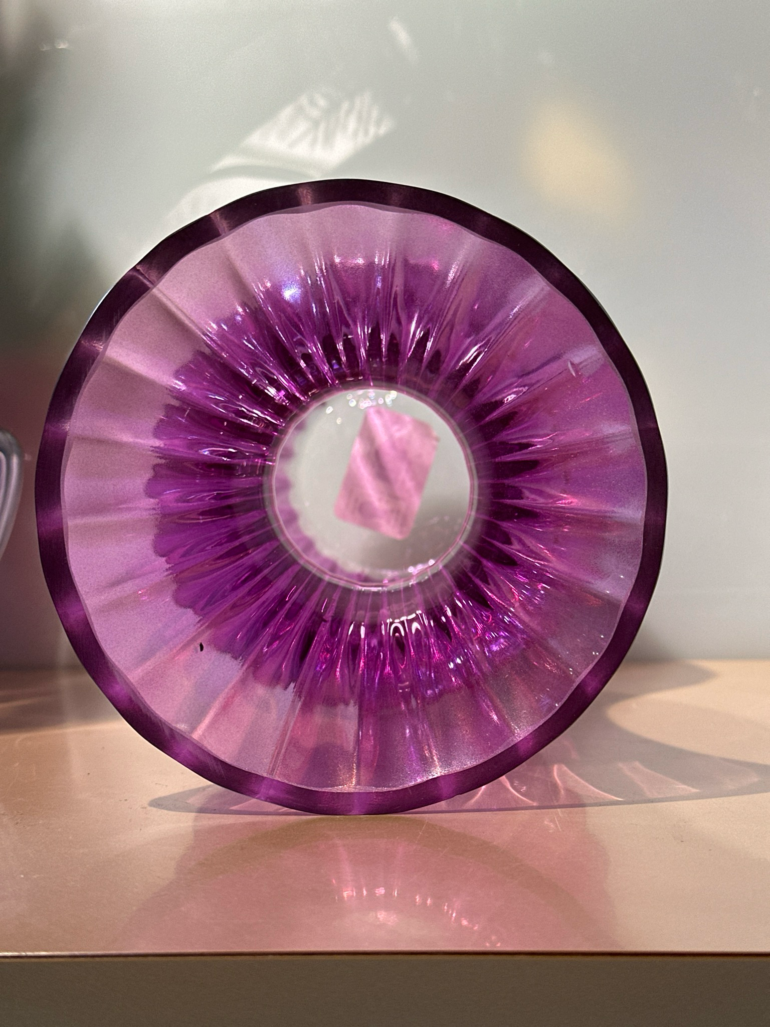 Vaas geribeld L paars