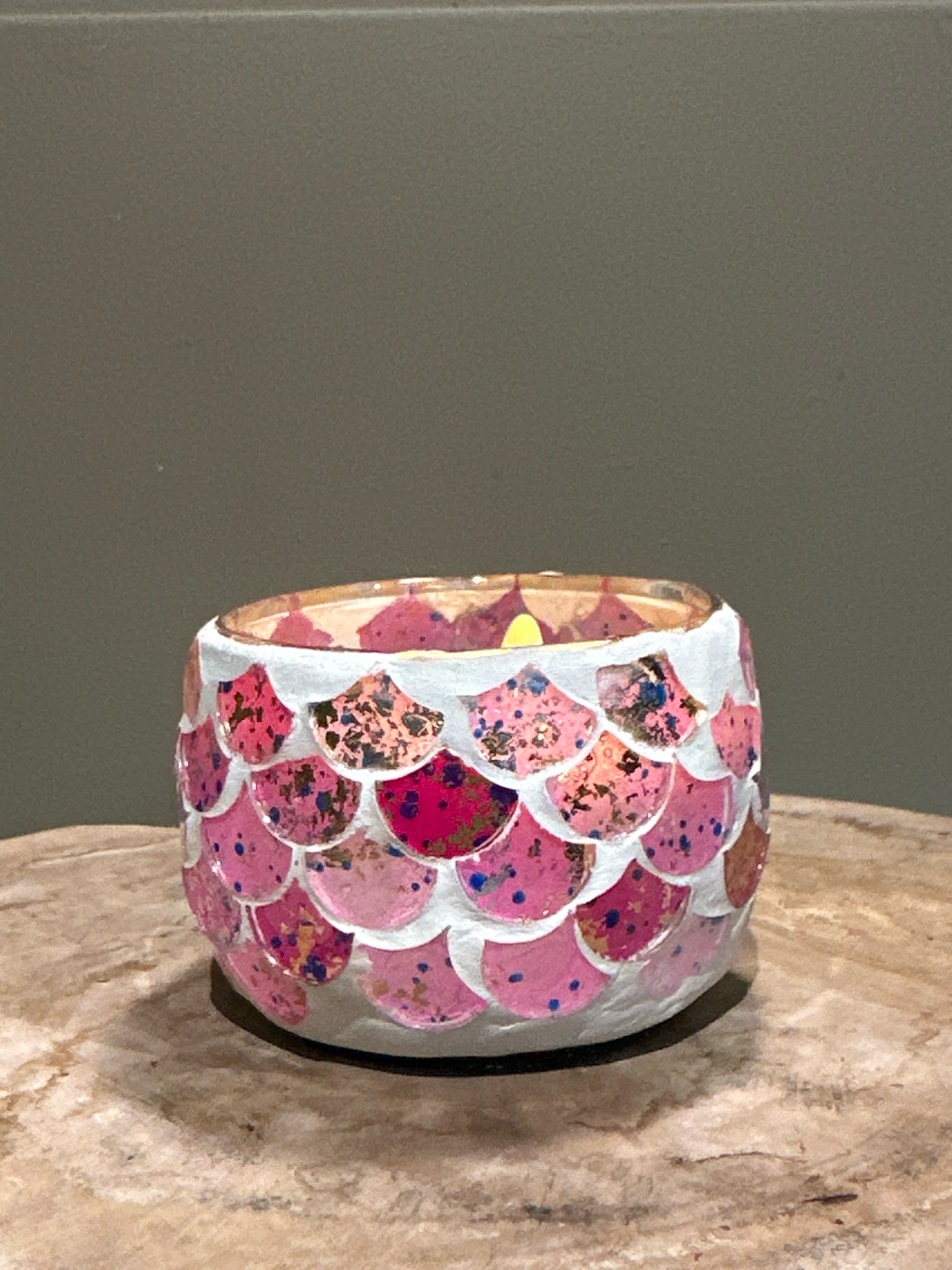 Mozaïek boogjes windlicht