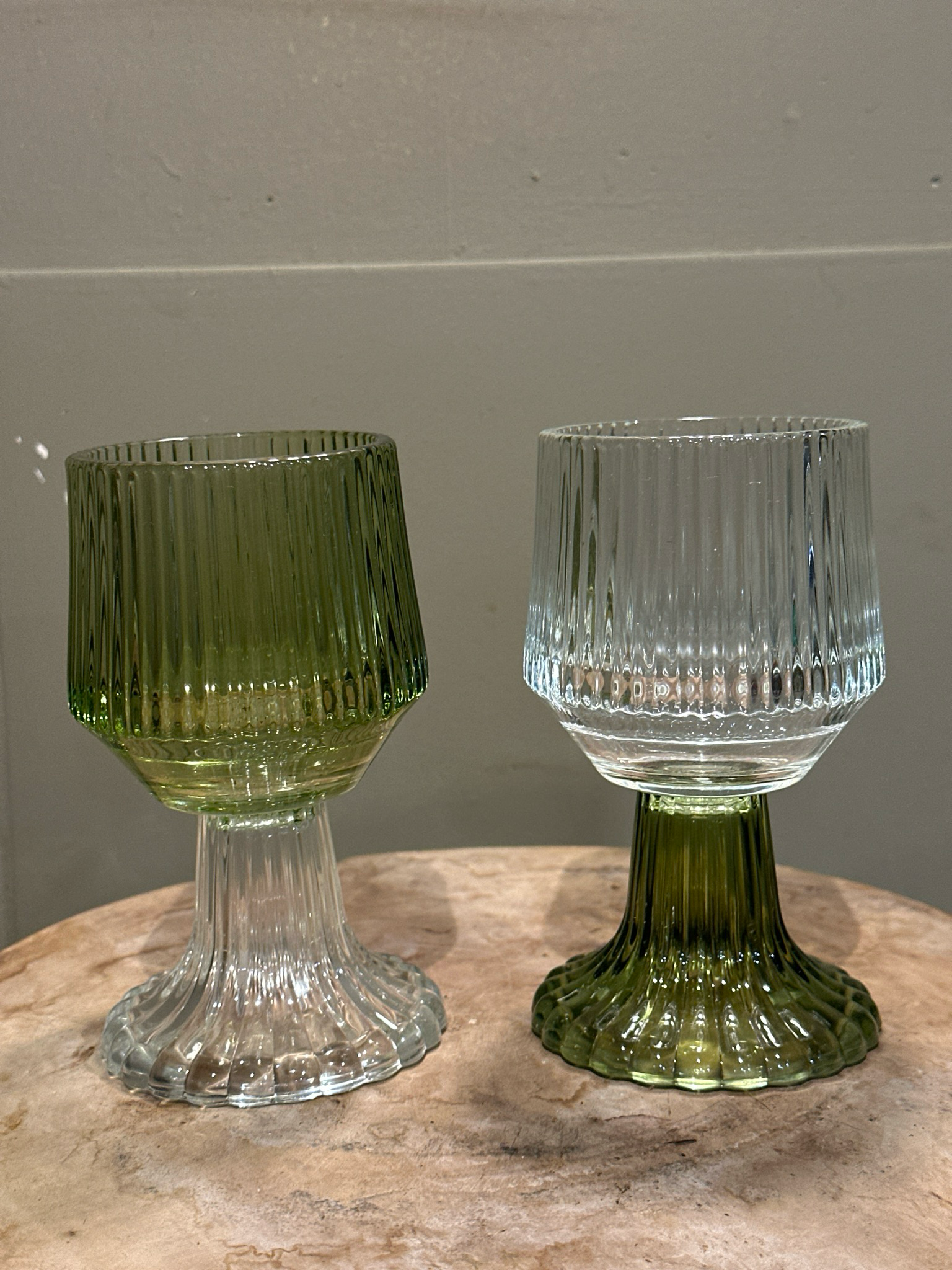 Groen windlicht, vaasje