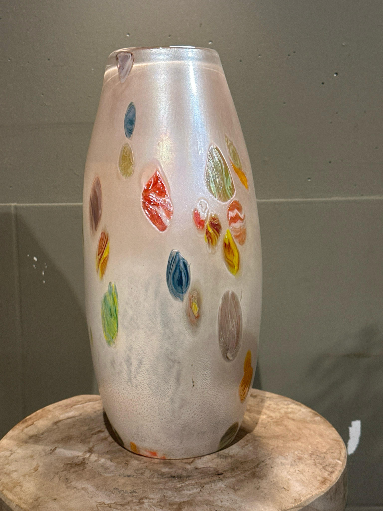 Handbeschilderd blaadjes vaas xl