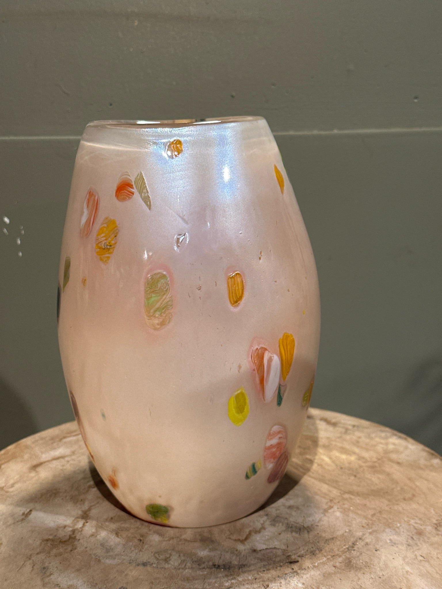 Handbeschilderd blaadjes vaas L