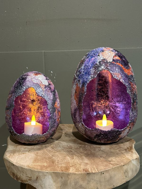 Windlicht Egg Paars