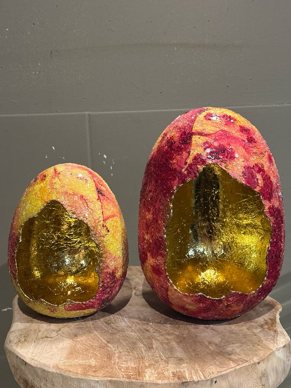 Windlicht Egg Geel