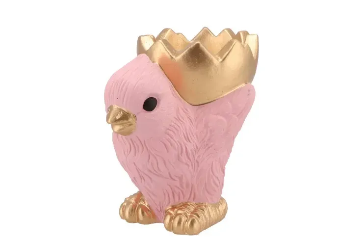 Roze Kip met gouden dop