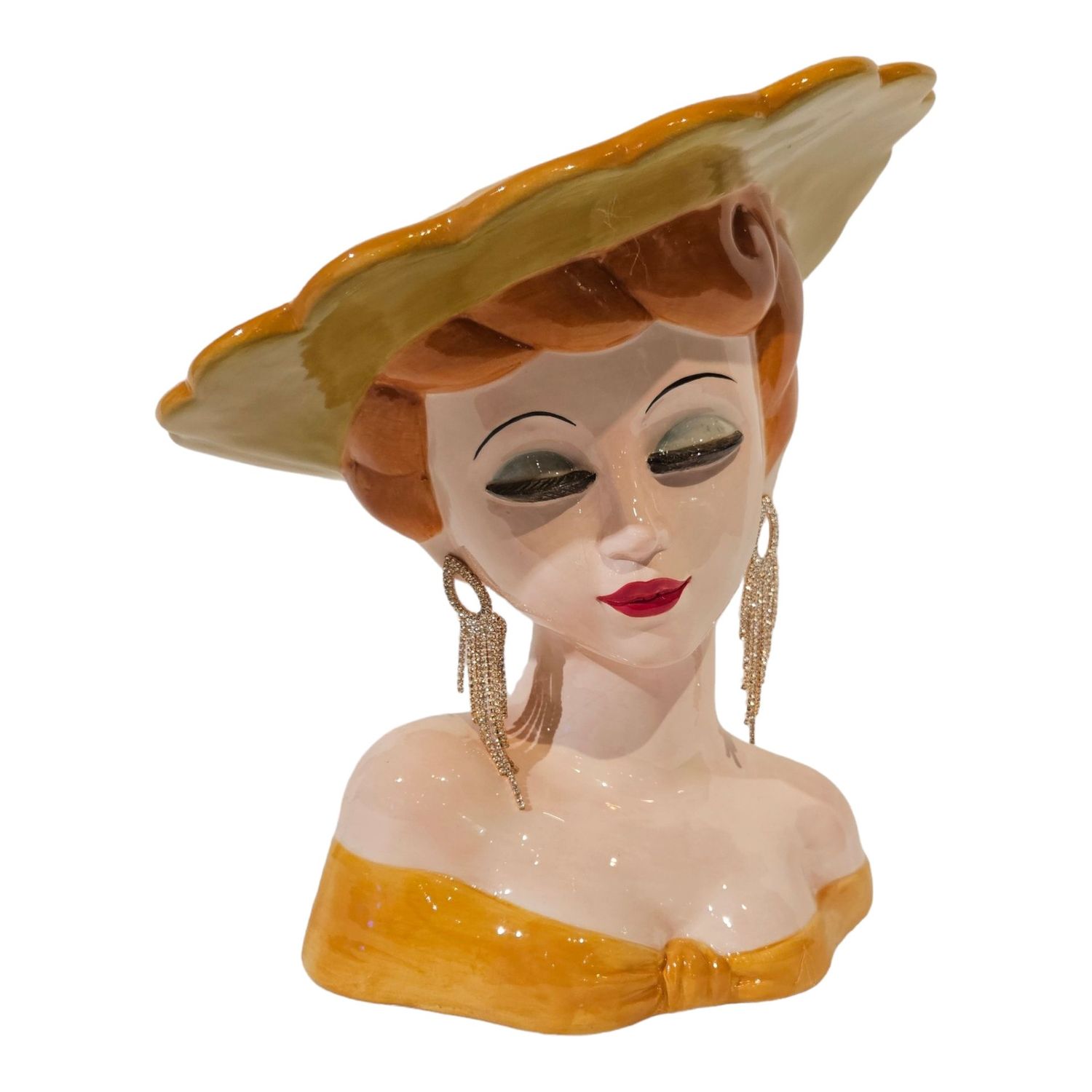 Beautiful woman with yellow hat
