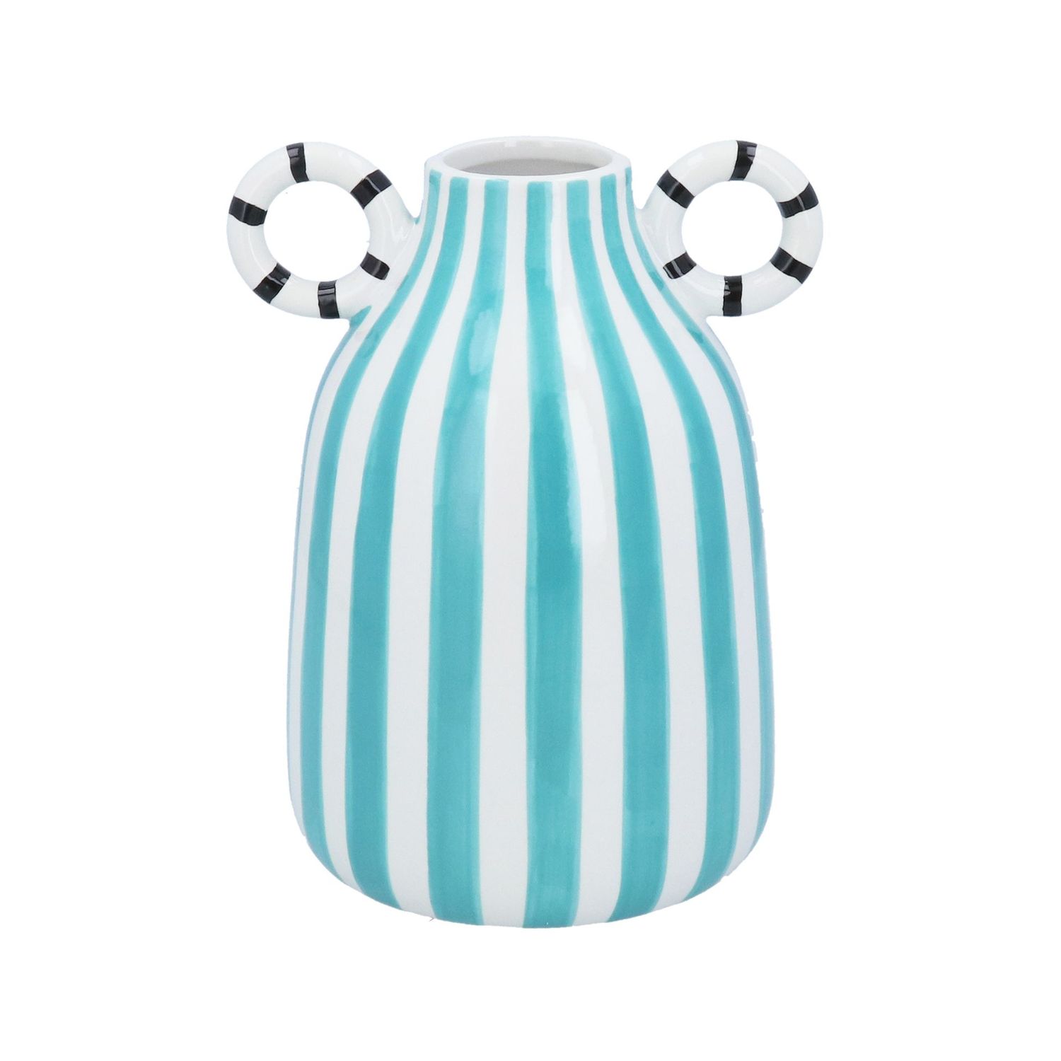 Blauw witte streep vaas