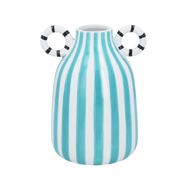 Blauw witte streep vaas