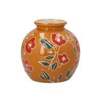 Vaas Oranje aardewerk met bloemenmotief