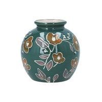 Vaas blauw aardewerk met bloemenmotief