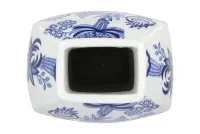 Blauwe porseleinen vaas