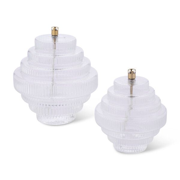 Twin Clear brass M olielamp