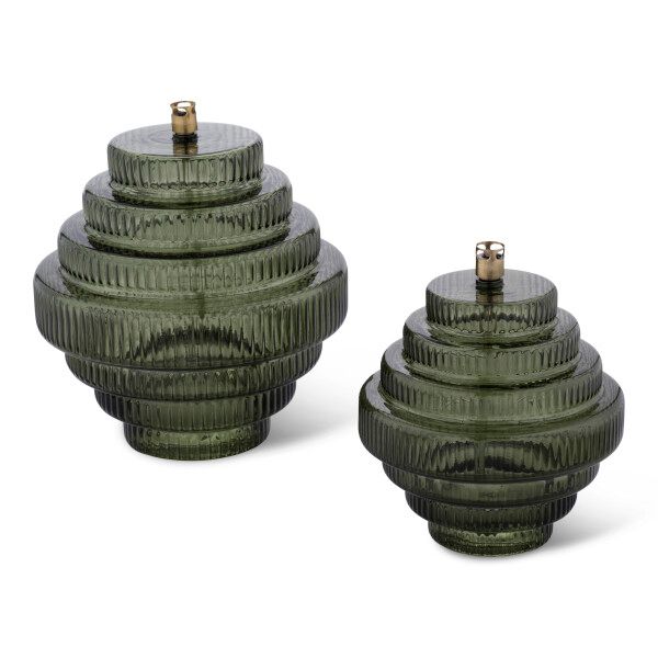 Twin Green brass M olielamp