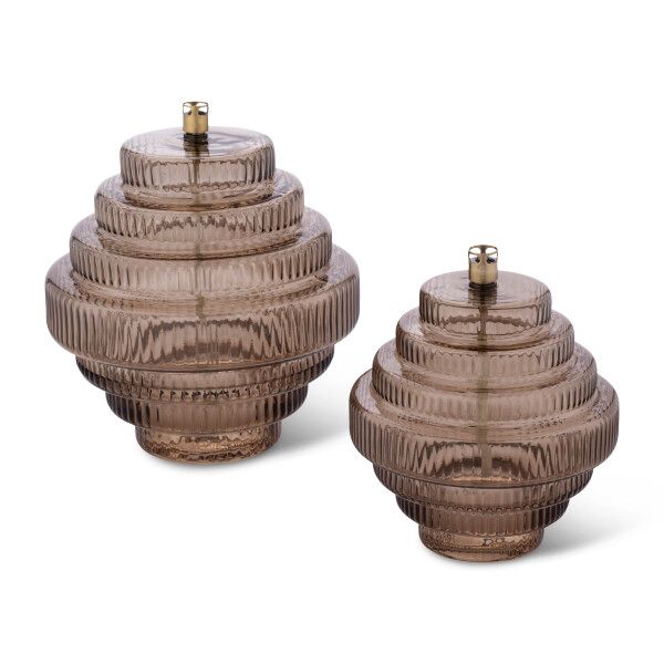 Twin Champagne brass M olielamp