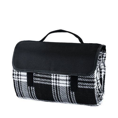 Dine Picnic Blanket - Black Plaid