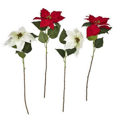 Single Stem Faux Poinsettia Flower