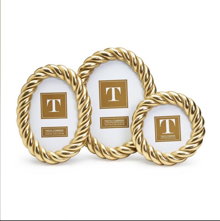 Gilded Rope Gold Finish Photo Frames