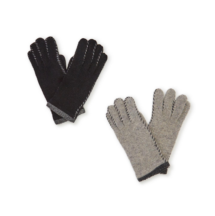 Knit Glove w/ Contrast Stitch