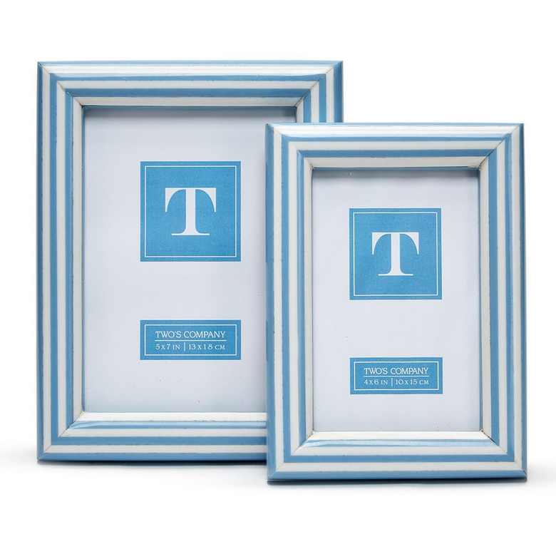 Coastal Stripe Light Blue Photo Frames Incl 