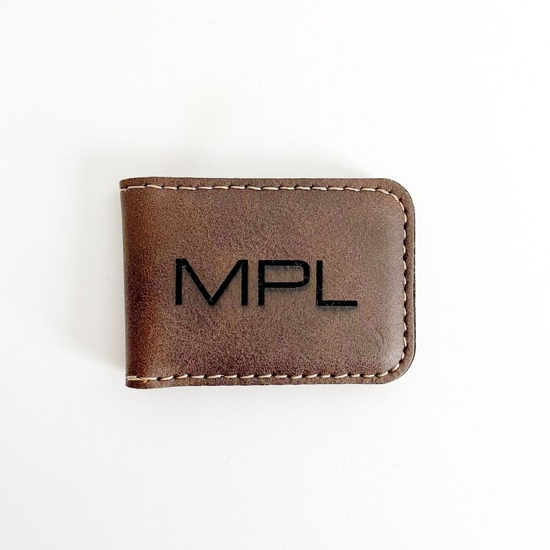 Personalized Money Clip - Brown
